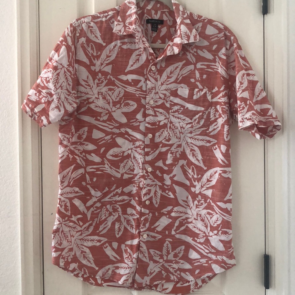 Van Heusen orange Hawaiian button down shirt